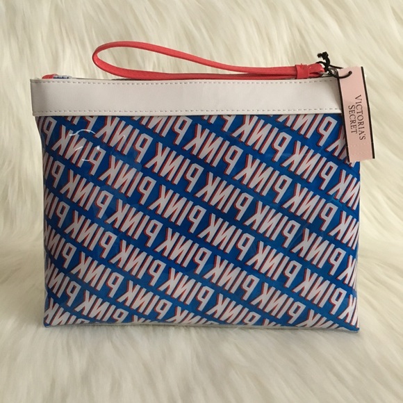 PINK VS Americana Beauty Makeup Bag NWT - Picture 2 of 8